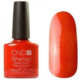 CND Shellac № 624 Fine Vermilion - Красно - оранжевый цвет, плотный, с микроблеском