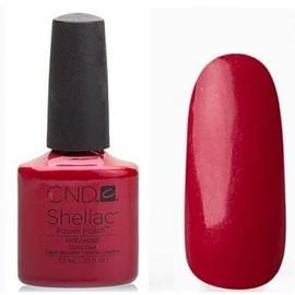 CND Shellac № 21 Hollywood - Ярко-красный, с микроблестками золотистого цвета