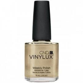 CND Vinylux 128 Locket Love - Цвет золота, плотный, с блестками