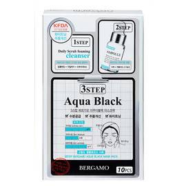 Bergamo 3Step Mask Pack (Black Aqua) - Трехэтапная маска для лица выравнивающая тон кожи 1,5 + 1,5 + 5 мл, Упаковка: 1,5 + 1,5 + 5 мл