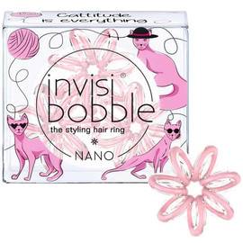Invisibobble NANO Cattitude Is Everything! - мини-резинка для волос пудровый (3 шт.)