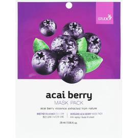Bergamo Acai Berry Mask Pack - Тканевая маска для лица с экстрактом ягод асаи 28 мл, Объём: 28 мл
