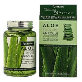 FarmStay Aloe All-In-One Ampoule - Многофункциональная ампульная сыворотка с экстрактом алоэ 250 мл, Объём: 250 мл