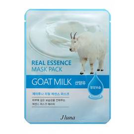 JUNO JLuna Real Essence Mask Pack Goat Milk - Тканевая маска с козьим молоком 25 мл, Объём: 25 мл