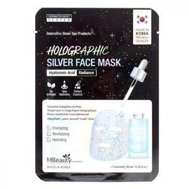 MBeauty Holographic Silver Hyaluronic Acid Face Mask - Голографическая серебряная маска для лица с гиалуроновой кислотой 23 мл, Объём: 23 мл
