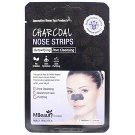 MBeauty Charcoal Nose Strips - Маски-полоски с древесным углем для очищения пор в области носа 5 шт, Объём: 5 шт