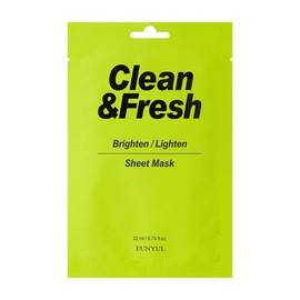 EUNYUL Clean Fresh Brighten/Lighten Sheet Mask - Тканевая маска для здорового цвета лица 22 мл, Объём: 22 мл