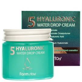 FarmStay Hyaluronic 5 Water Drop Cream - Крем для лица суперувлажняющий с гиалуроновым комплексом 80 мл, Объём: 80 мл