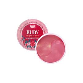KOELF Ruby Bulgarian Rose Hydro Gel Eye Patch - Гидрогелевые патчи для области вокруг глаз с рубиновой пудрой и болгарской розой 60 шт, Объём: 60 шт
