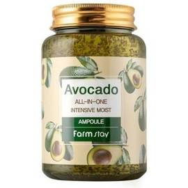 FarmStay Avocado All-In-One Intensive Moist Ampoule - Многофункциональная ампульная сыворотка с экстрактом авокадо 250 мл, Объём: 250 мл