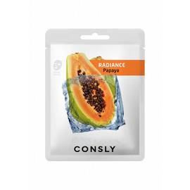 CONSLY Papaya Radiance Mask Pack - Выравнивающая тон кожи тканевая маска с экстрактом папайи 20 мл