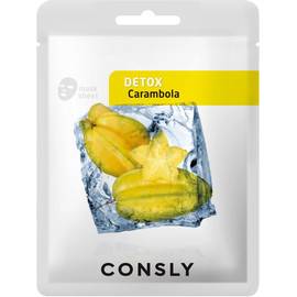 CONSLY Carambola Detox Mask Pack - Выводящая токсины тканевая маска с экстрактом карамболы 20 мл