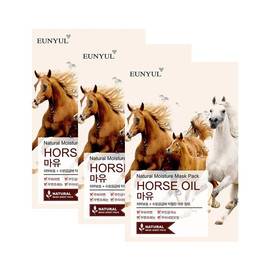EUNYUL Natural Moisture Mask Pack Horse Oil - Маска тканевая с лошадиным маслом, 3 шт, Объём: 3 шт
