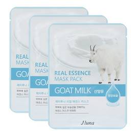 JLuna Real Essence Mask Pack Goat Milk - Тканевая маска с козьим молоком, 3 шт