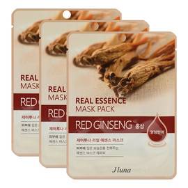JLuna Real Essence Mask Pack Red Ginseng - Тканевая маска с красным женьшенем, 3 шт