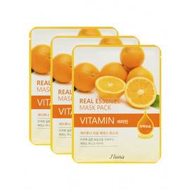 JLuna Real Essence Mask Pack Vitamin - Тканевая маска с витаминами, 3 шт
