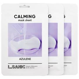 L.SANIC Azulene Calming Mask Sheet - Успокаивающая тканевая маска с азуленом, 3 шт