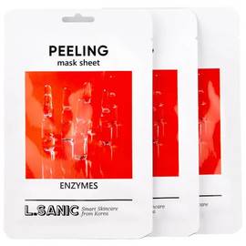 L.SANIC Enzymes Peeling Mask Sheet - Обновляющая тканевая маска с энзимами, 3 шт