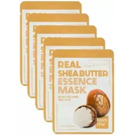 FarmStay Real Shea Butter Essence Mask - Тканевая маска для лица с маслом ши, 5 шт
