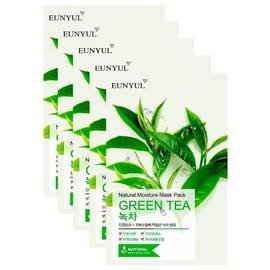 EUNYUL Natural Moisture Mask Pack Green Tea - Маска тканевая с экстрактом зеленого чая, 5 шт, Объём: 5 шт