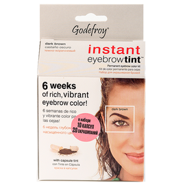 Godefroy Eyebrow Tint Dark Brown  - Краска-тинт профессиональная в капсулах для бровей, темно-коричневый 10 капсул, Упаковка: 10 шт