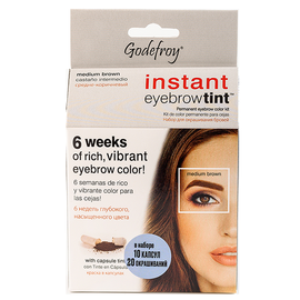 Godefroy Eyebrow Tint Medium Brown - Краска-тинт профессиональная в капсулах для бровей, коричневый 10 капсул, Упаковка: 10 шт