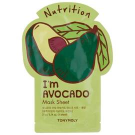 Tony Moly I'm AVOCADO Mask Sheet Nutrition - Тканевая маска для лица с экстрактом авокадо 21 мл