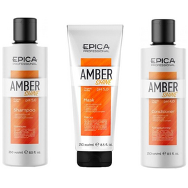 Epica Professional Набор Amber Shine Organic Set  - Набор: шампунь, кондиционер, маска