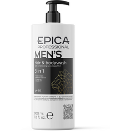 Epica Professional Men's Shampoo For Daily Haircare - Мужской шампунь ежедневный уход, с охлаждающим эффектом 1000 мл, Объём: 1000 мл