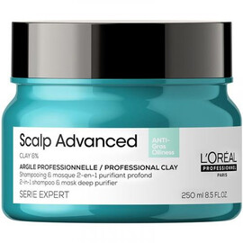 Loreal Scalp Advanced - Шампунь-маска с глиной для жирной кожи головы 250 мл, Объём: 250 мл