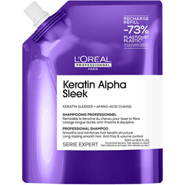 Loreal Professional Keratin Alpha Sleek REFILL - Бессульфатный шампунь для непослушных, пористых волос 500 мл, Объём: 500 мл (проф)