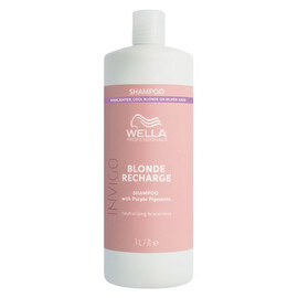 Wella Invigo Blonde Recharge Shampoo - Шампунь-нейтрализатор желтизны для холодных светлых оттенков 1000 мл, Объём: 1000 мл