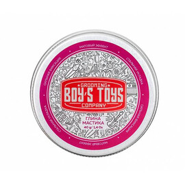 Boy's Toys Strong Hold Clay Putty - Глина для укладки волос высокой фиксации с низким уровнем блеска 40 мл, Объём: 40 мл