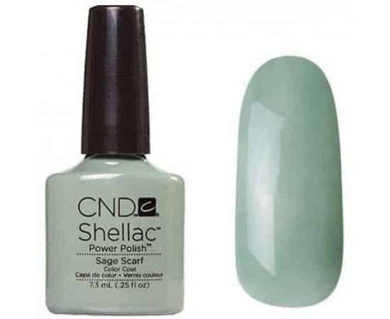 CND Shellac № 045S Sage Scarf - серо-зеленый, плотный, эмалевый