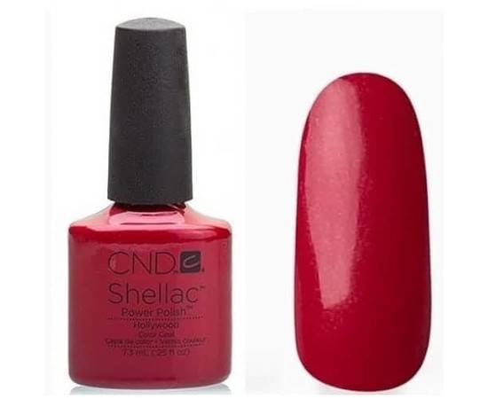CND Shellac № 21 Hollywood - Ярко-красный, с микроблестками золотистого цвета