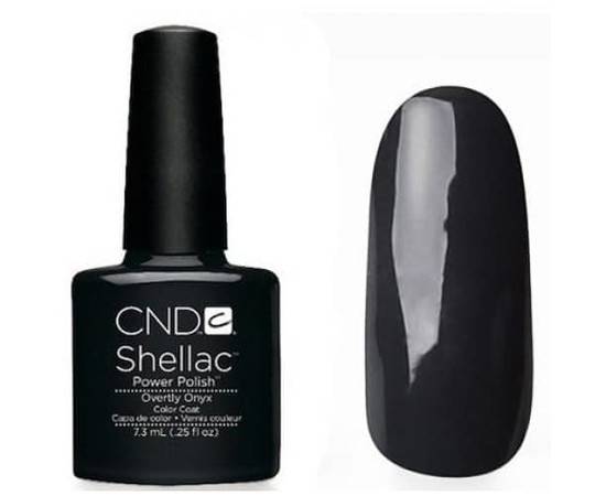 CND Shellac № 49 Overtly Onyx - темно-серый стальной, плотный, с микроблестками серебро