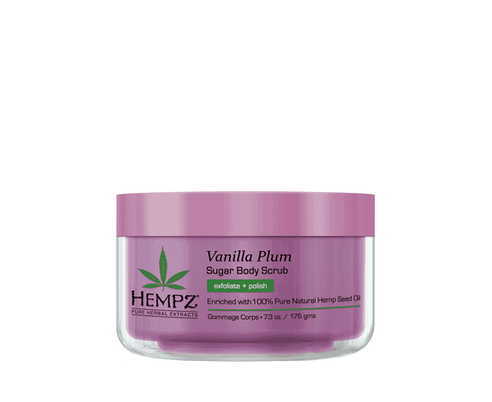 Hempz Vanilla Plum Herbal Sugar Body Scrub - Скраб для тела Ваниль и Слива 176 гр, Объём: 176 гр