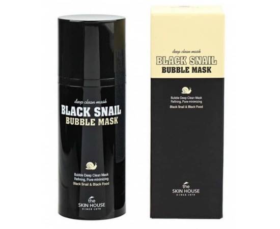 The Skin House Black Snail Bubble Mask - Кислородная маска с улиткой и древесным углем 100 мл, Объём: 100 мл