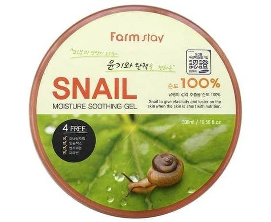 FarmStay Moisture Soothing Gel Snail - Многофункциональный смягчающий гель с экстрактом улитки 300 мл, Объём: 300 мл