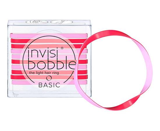 Invisibobble BASIC Jelly Twist - резинка для волос красно-розовый (10 шт.)