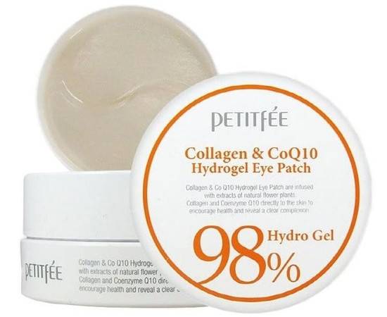 PETITFEE 98% Collagen  CoQ10 Hydro Gel Eye Patch - Гидрогелевые патчи под глаза с коэнзимом Q10 и 98% содержанием коллагена 60 шт., Упаковка: 60 шт.