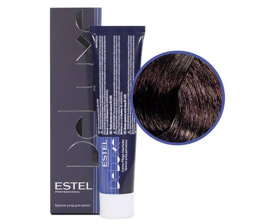 Estel Professional De Luxe - Краска-уход 5/60 светлый шатен фиолетовый для седины 60 мл