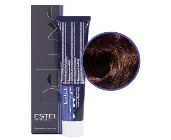 Estel Professional De Luxe - Краска-уход 5/50 светлый шатен красный для седины 60 мл