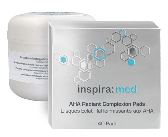Inspira Med AHA RADIANT COMPLEXION PADS - Диски-спонжи с AHA-кислотами для обновления и сияния кожи 40 шт., Объём: 40 шт.