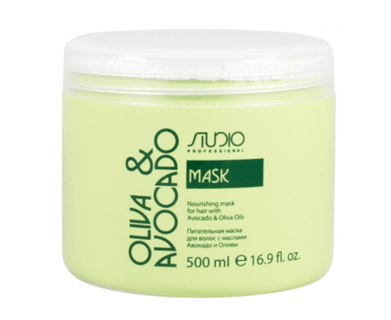 Kapous Studio Olive and Avocado - Питательная маска для волос с маслом авокадо и оливы 750 мл, Объём: 500 мл