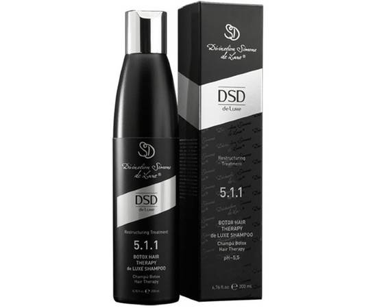 DSD Botox Hair Therapy de Luxe Shampoo № 5.1.1 - Восстанавливающий шампунь Ботокс для волос Де Люкс 200 мл, Объём: 200 мл