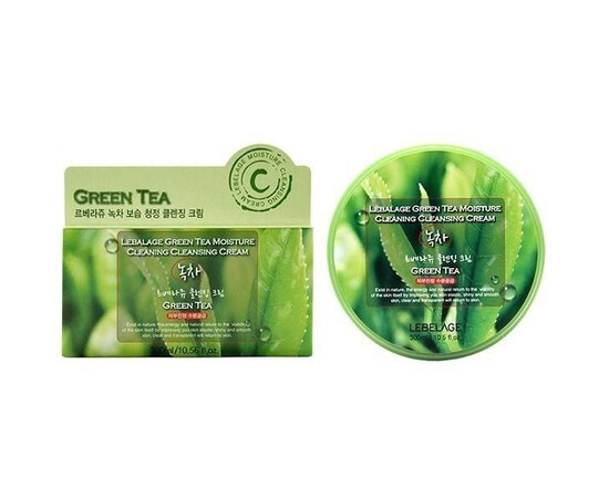 Lebelage Green Tea Moisture Cleaning Cleansing Cream - Очищающий крем для снятия макияжа с экстрактом зеленого чая 300 мл, Объём: 300 мл