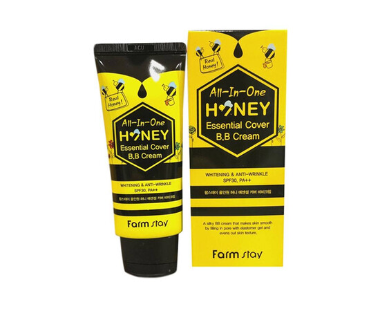 FarmStay All-In-One Honey Essential Cover B.B Cream SPF 30/PA++ - ВВ крем с экстрактом меда SPF 30/PA++ 50 гр, Объём: 50 гр