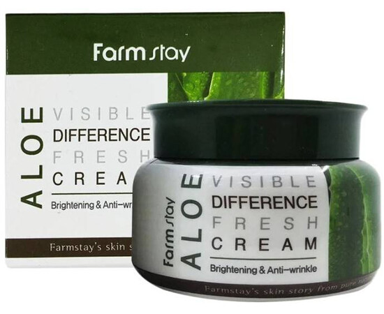 FarmStay Aloe Visible Difference Fresh Cream - Крем для лица увлажняющий с экстрактом алоэ 100 гр, Объём: 100 гр