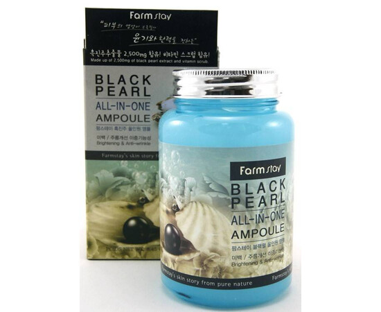 FarmStay Black Pearl All-In-One Ampoule - Многофункциональная ампульная сыворотка с черным жемчугом 250 мл, Объём: 250 мл